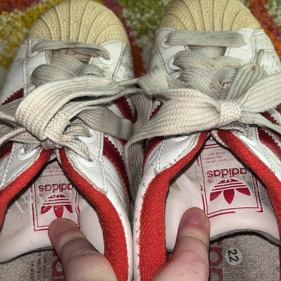 VINTAGE RED ADIDAS SUPERSTARS MENS SIZE 8.5 - Picture 7 of 9